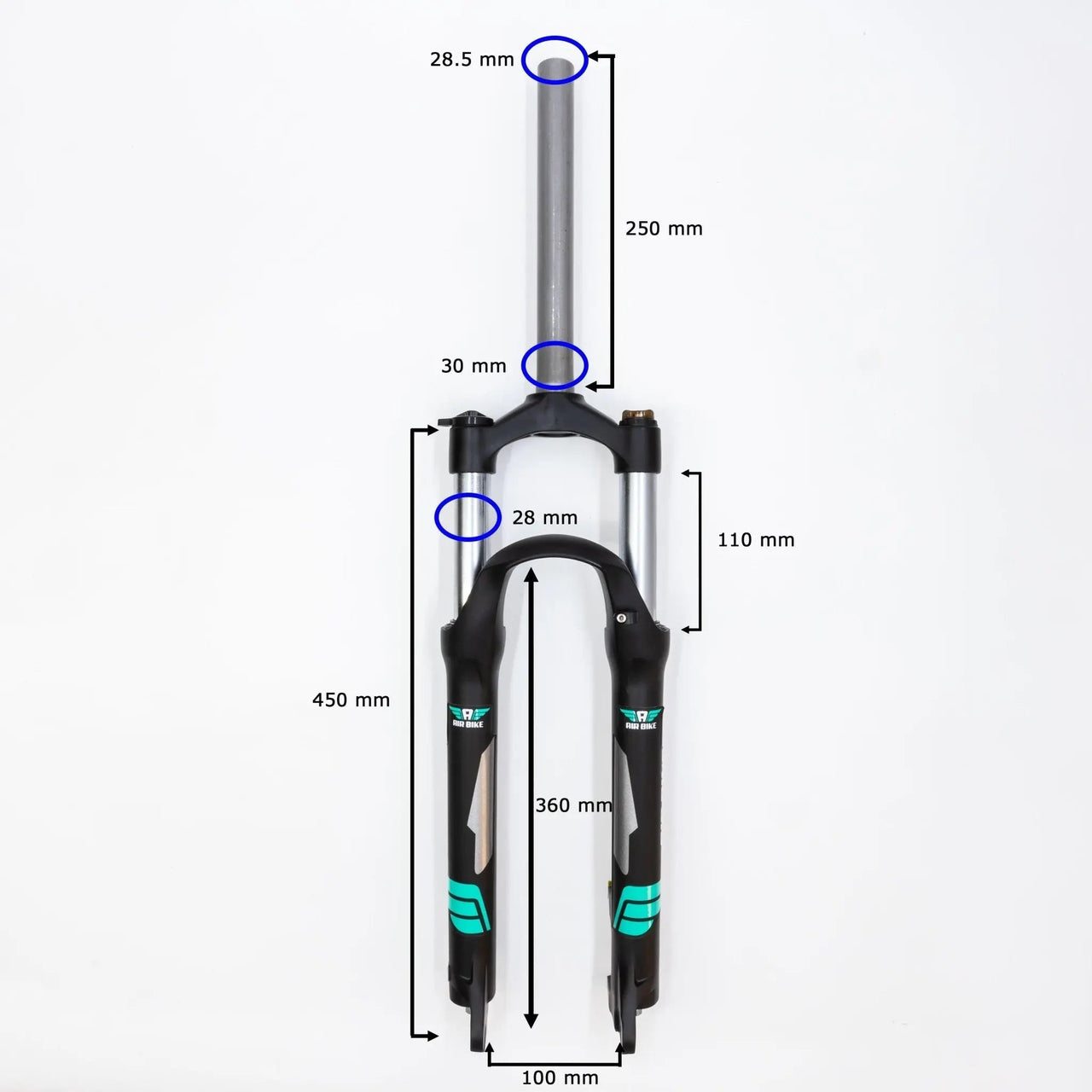 26 Suspension Fork Black 100mm Travel Air Bike Mountain Bike MTB 26 Lockout & Quick Release Clearance - Air BikeSuspension Fork