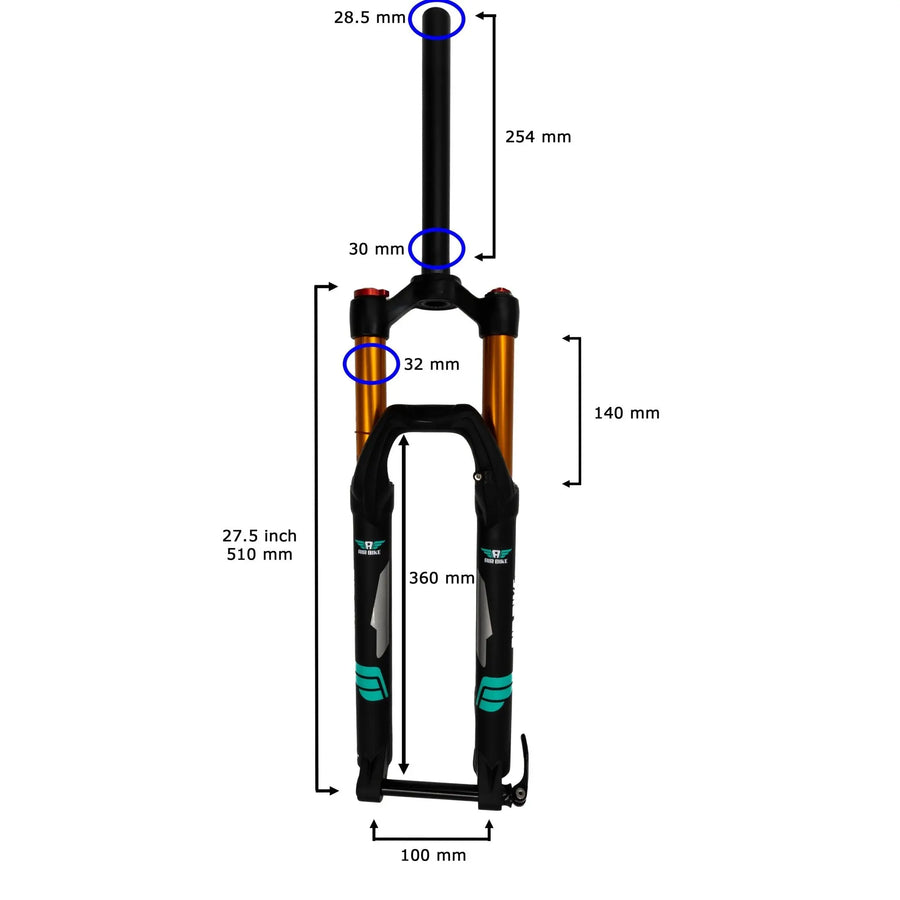 27.5 Air Fork 140mm Bolt Thru Axle MTB Mountain Bike XC32A Air Bike Suspension - Air Bike