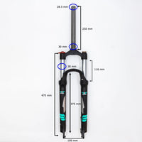 Thumbnail for 27.5 Suspension Fork Mountain Bike/ MTB Quick Release 120mm Travel & Lockout - Air BikeSuspension Fork