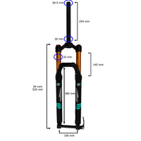 Thumbnail for 29 Air Fork 140mm Bolt Thru Axle MTB Mountain Bike XC32A Air Bike Suspension - Air BikeSuspension Fork