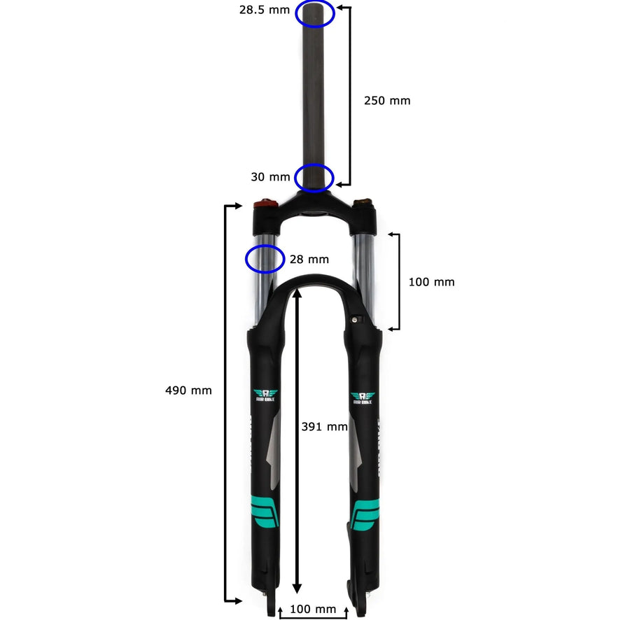 29 Inch Tapered Suspension Fork Black Air Bike XC28 120mm Travel & Lockout Mountain Bike Quick Release Fork - Air BikeSuspension Fork