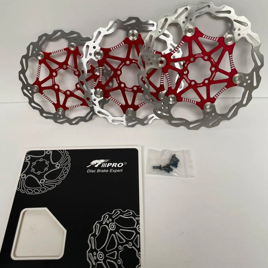 IIIPRO Floating Disc Brake Rotor 180mm Red & 6 Bolts MTB Bike Rotor Bicycle Part - AR01 - Air Bike